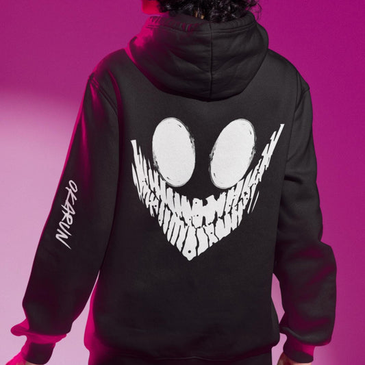 Okarun Grunge Hoodie | Minimalist Occult Streetwear Pullover