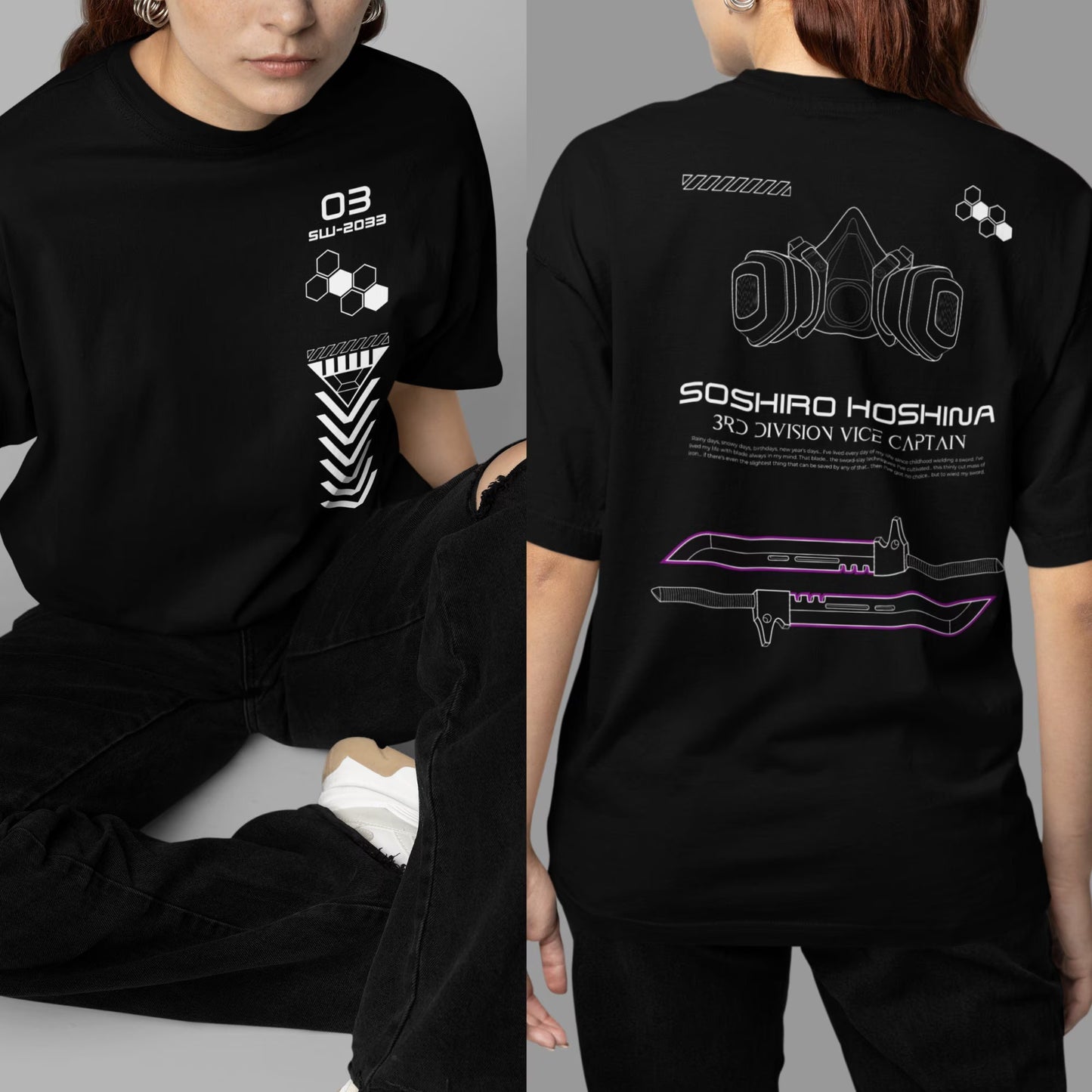 Soshiro Hoshina Inspired Techwear Teeshirt | Streetwear Kaiju Tshirt