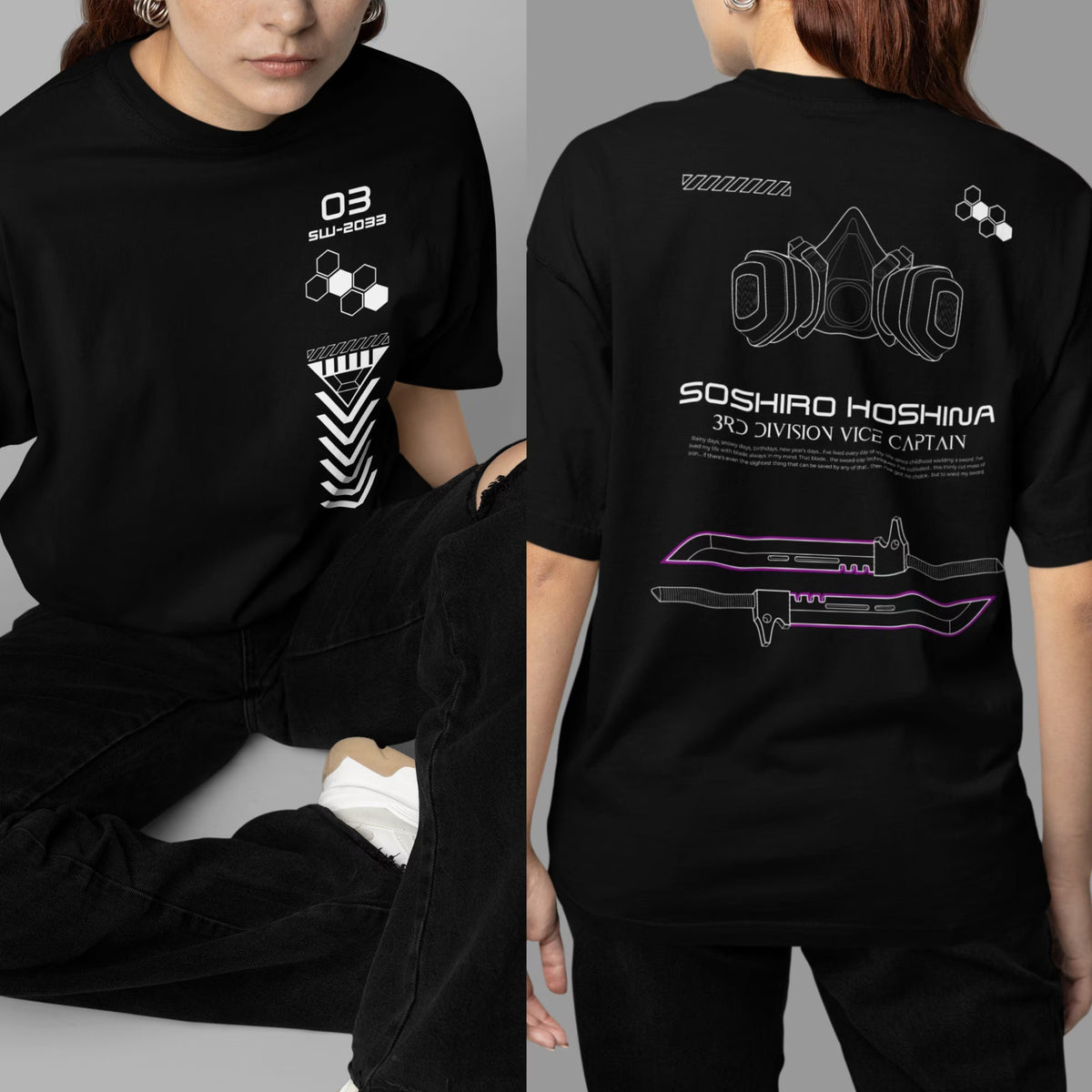 Soshiro Hoshina techwear t-shirt - Kaiju No. 8 anime streetwear
